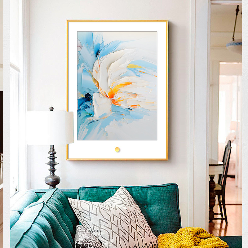 Pintura decorativa de entrada de estilo crema moderna simple, vista al mar, pasillo vertical, pasillo, dormitorio, sala de estar, comedor, pintura al óleo