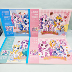 外贸爆款小马宝莉A4图画本创意带贴纸易撕素描本学生绘画本子批发