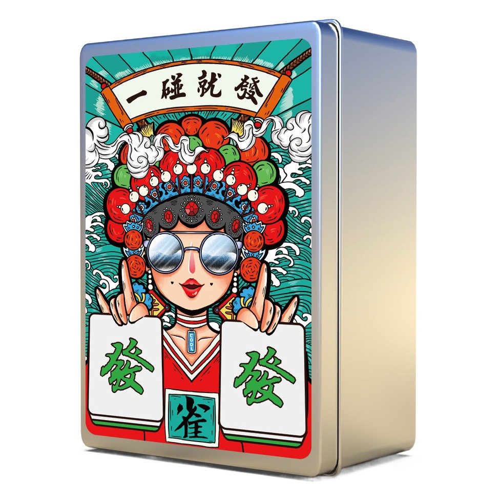 Mahjong Card Game Tabletop Game Outdoor Portable Travel Team Building Interactive Poker Dormitory Silent Chess and Card Mahjong Tiles Wholesale