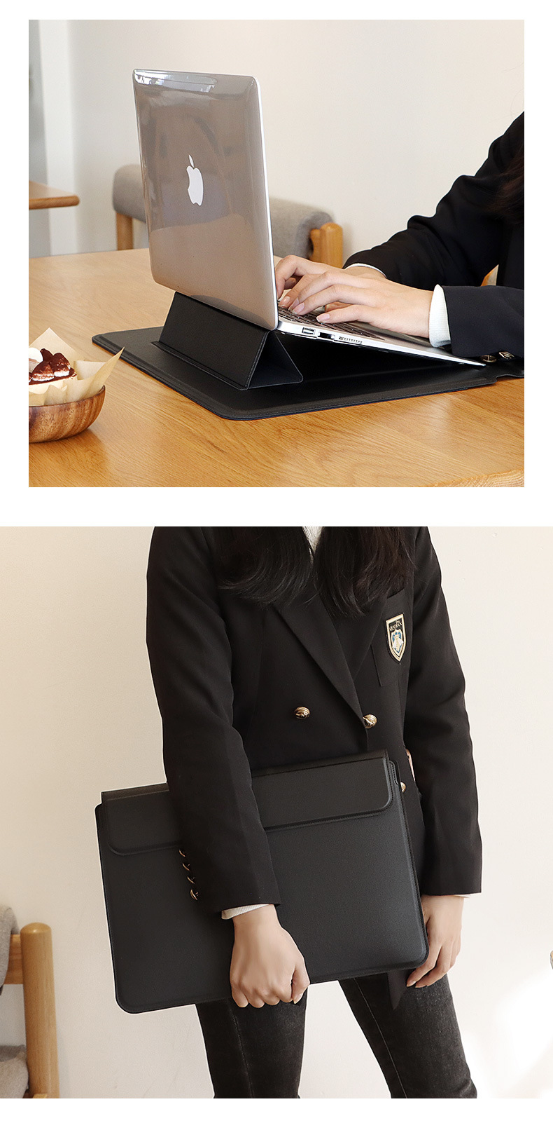 Multi-functional computer bag inner liner with stand, notebook stand leather case, MacBook inner liner pro undefined