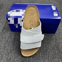 增高高品质新款魔术贴拖鞋真皮舒适软木厚底外穿凉拖男女款勃肯鞋