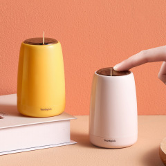 プッシュ式つまようじ筒アイデア自動ポップアップつまようじボックス家庭用リビングキッチンポータブルつまようじ缶収納ボックス