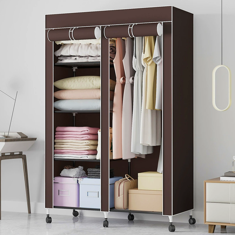 Wardrobe Closet Wardrobe Portable Wheeled Simple from Yomiego