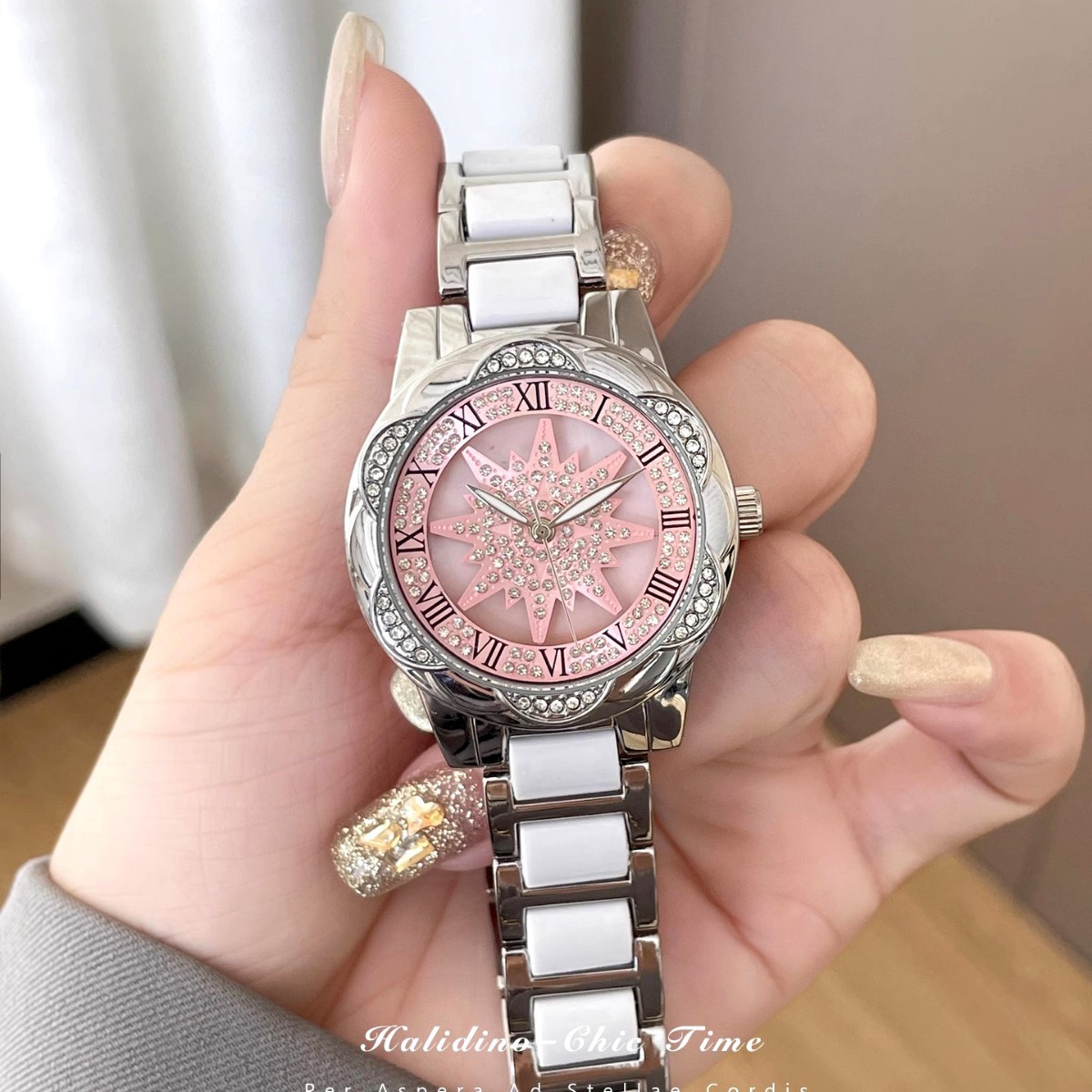 Sunflower Ceramic Watch Women's Cut Out Accessible Luxury Fully Automatic Niche High-End 2025 New Watch with High Appearance