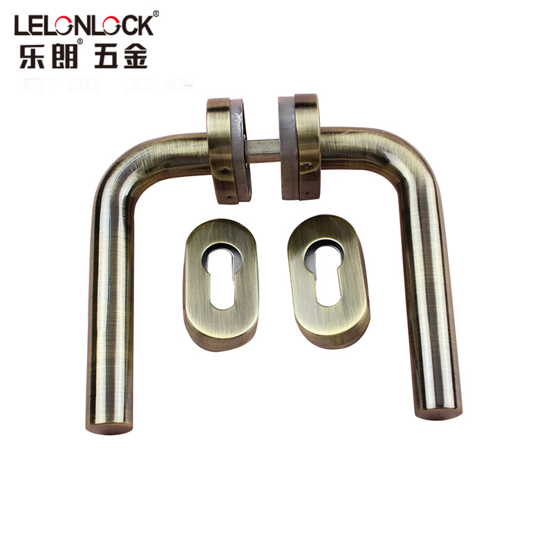 Mayorista 304 manija de codo de acero inoxidable cubierta ovalada manija de bloqueo de sección interior manija de cerradura de puerta de borde estrecho