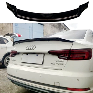 Suitable for 2017-2024 Audi A4L tail wing B9, RS-style modification, no drilling required, fixed tail spoiler