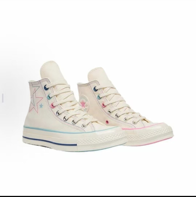 Meiqi Converse 1970S 春の新作 メンズ レディース ハイカット ホワイト パウダー マンダリン スター カジュアル キャンバス スニーカー A15744C|undefined