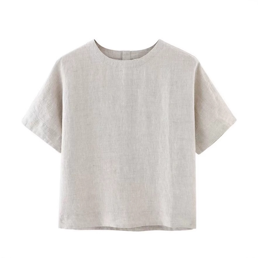 Men's Short-Sleeved Loose Knitwear T-Shirt Linen Knitwear Short-Sleeved Breathable Trendy Brand