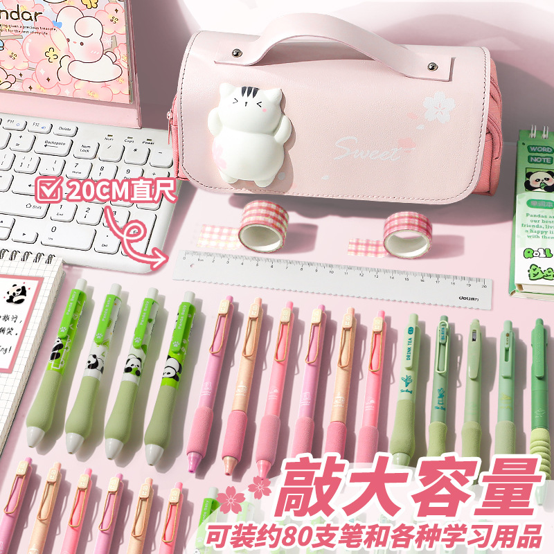 Bolsas de lápiz descomprimidas de gran capacidad de alta calidad caja de papelería adorable caja de lápiz para niños niñas estudiantes de secundaria primaria niñas