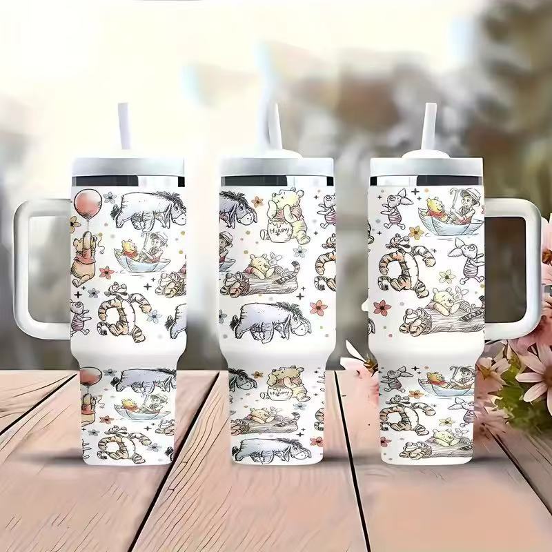 Transfronterizo Amazon 40oz Sanrio dibujos animados KT gato serie termo taza de hielo taza de café portátil con mango