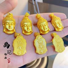 金店の同タイプの逸品の男女の仏陀の頭のペンダントの爆発の銅の金メッキの古法の砂の仏陀の頭のネックレスは卸売りにぶら下がっています。