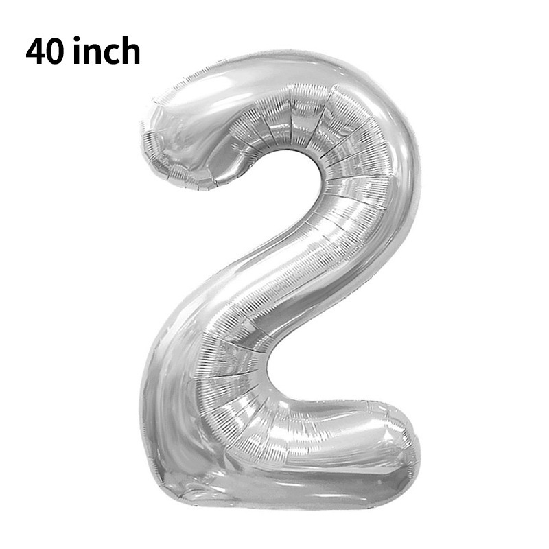 Globo digital transfronterizo grande de 40 pulgadas versión estadounidense 0-9 globo de película de aluminio decoración de fiesta de cumpleaños globo digital de imitación image 27