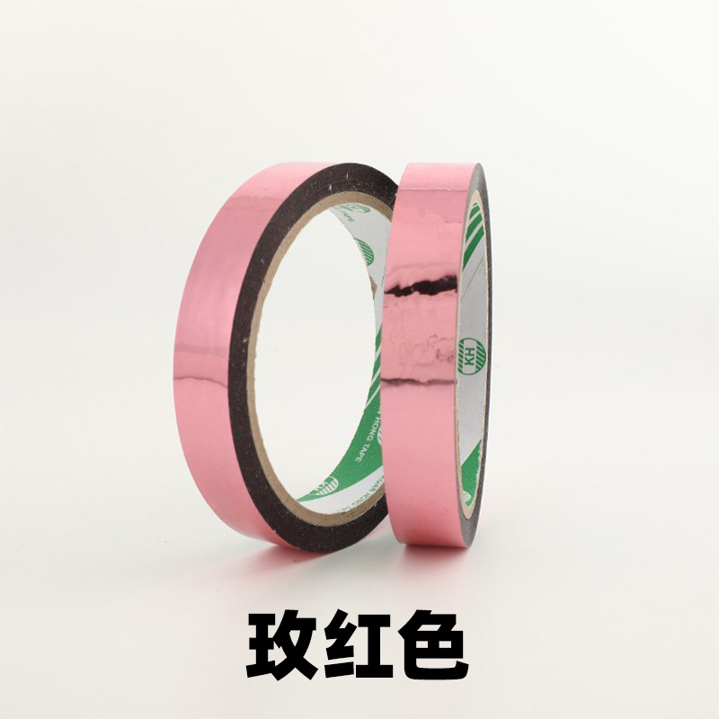 Directo de fábrica cinta de color brillante DIY etiqueta hecha a mano cinta láser de encaje de Oro Plata paquete verde