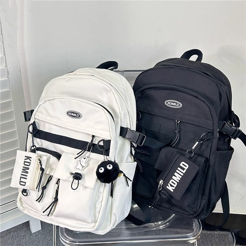 26 Summer New Style Backpack, Personalized, Simple, Fashionable, Trendy, Solid Color Backpack, Workwear Style, Ins Style, Korean Version Backpack