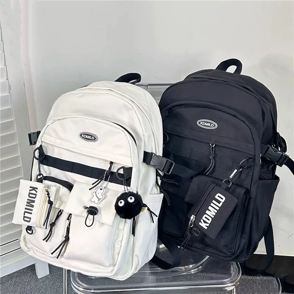 26 Summer New Style Backpack, Personalized, Simple, Fashionable, Trendy, Solid Color Backpack, Workwear Style, Ins Style, Korean Version Backpack