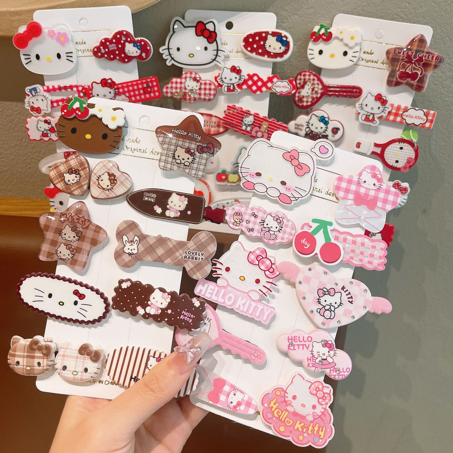 Nuevo clip de cabello para niños kt niñas lindas caricaturas gatos clips frises