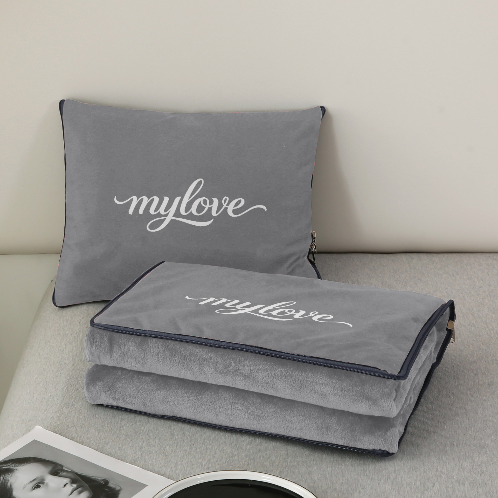 라이트그레이 마이러블 담요 직사각형 30*40