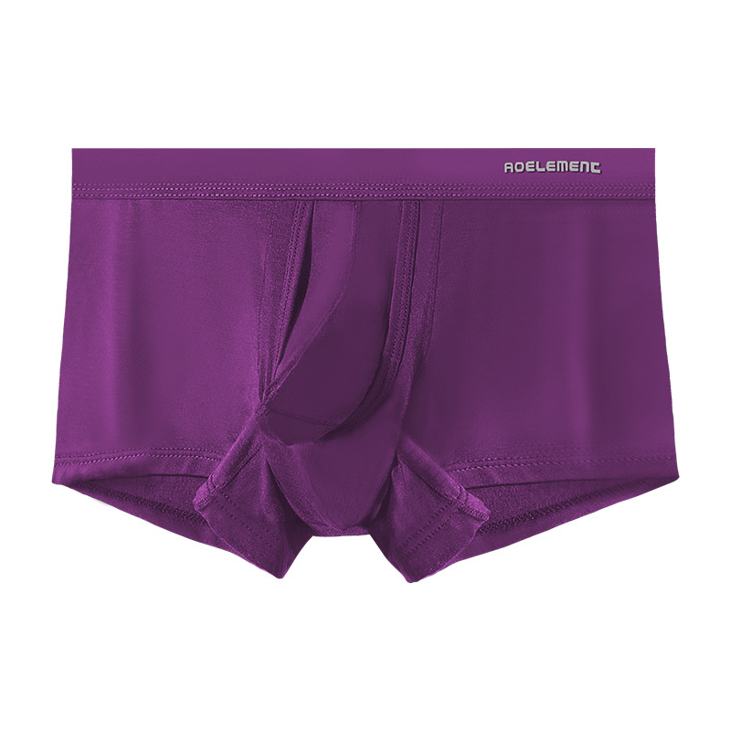 Ropa interior de los hombres jóvenes bolsa titular del escroto bala separación calzoncillos modal u convexa separación color sólido boxeadores cabeza