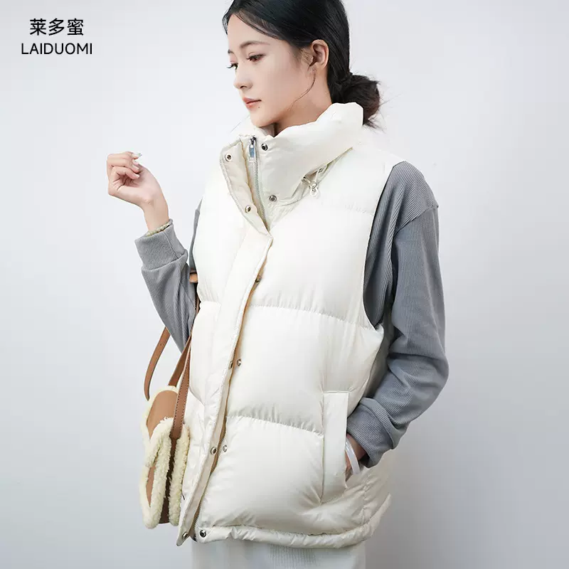 羽绒服90白鹅绒休闲女式外穿羽绒马甲保暖百搭外套定制日韩