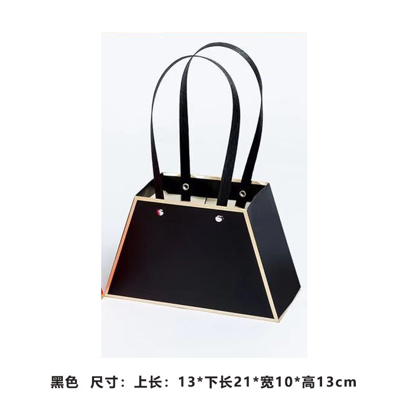 Bolsa de embalaje de flores transparente bolso trapezoidal cuadrado bolso de mango largo ramo de embalaje caja de regalo material de la tienda de flores