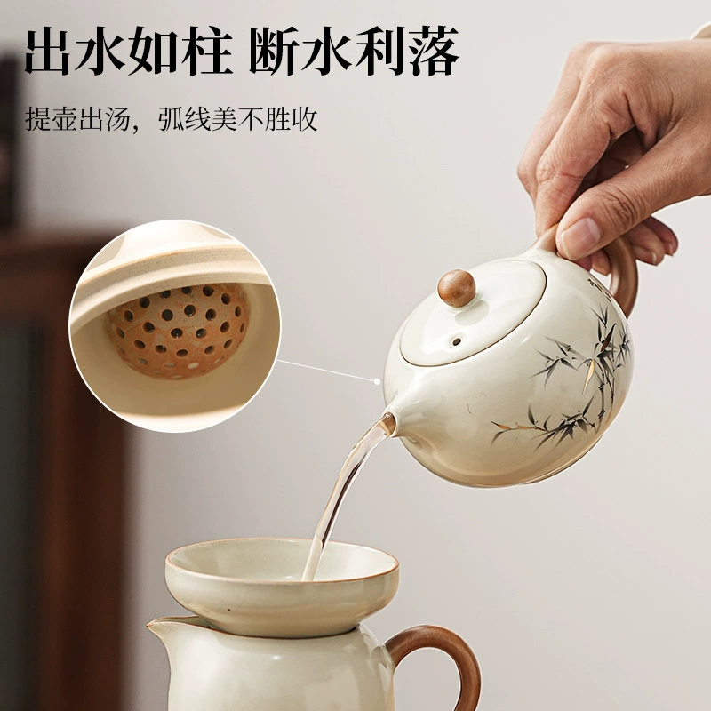 High-end tea set for home use, teapot, tea cup, light luxury style, new collection