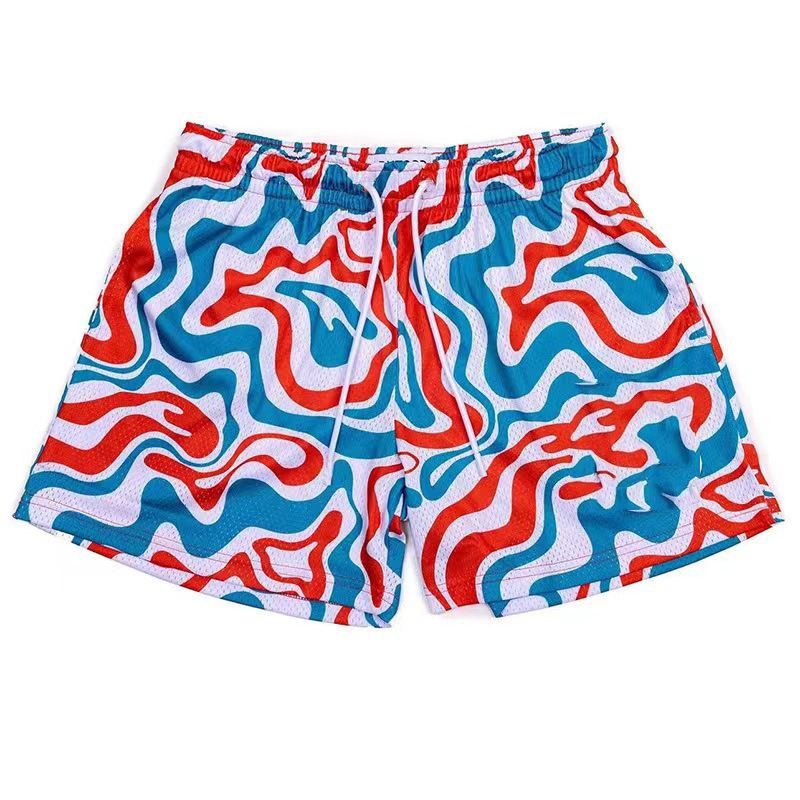 New Summer American Hip-Hop Trendy Brand Men's Sports Quick-Drying Quarter-Length Shorts Casual Basketball Running Shorts That Don'T Go over the Knee