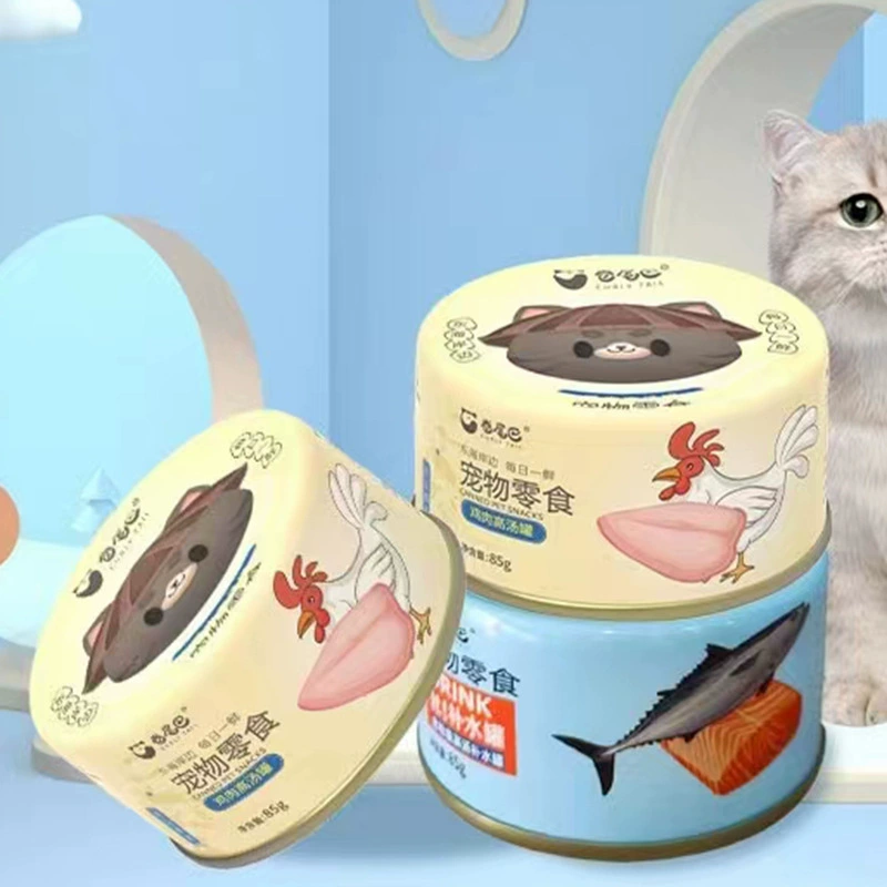 Консервированное белое мясо кошки с фигурным хвостом смешанный аромат котенка откорма жабры питательная кошка закуска консервированная кошка