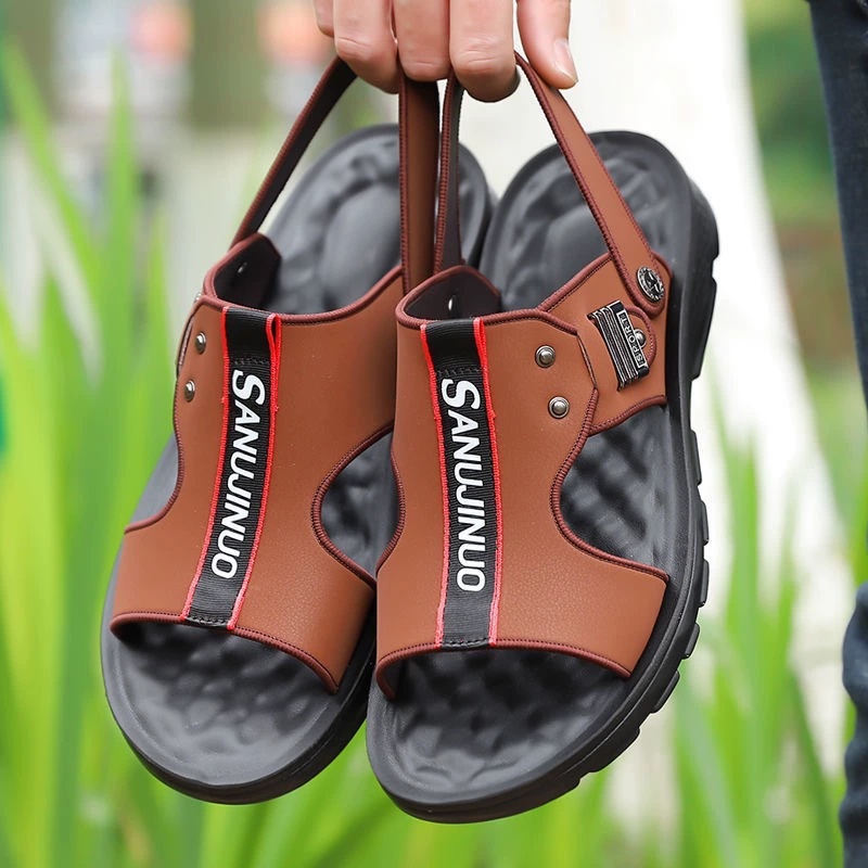 Молодежные сандалии, мужские мягкие кожаные пляжные туфли на мягкой подошве, летние сандалии для папы, дышащие кожаные сандалии Baita