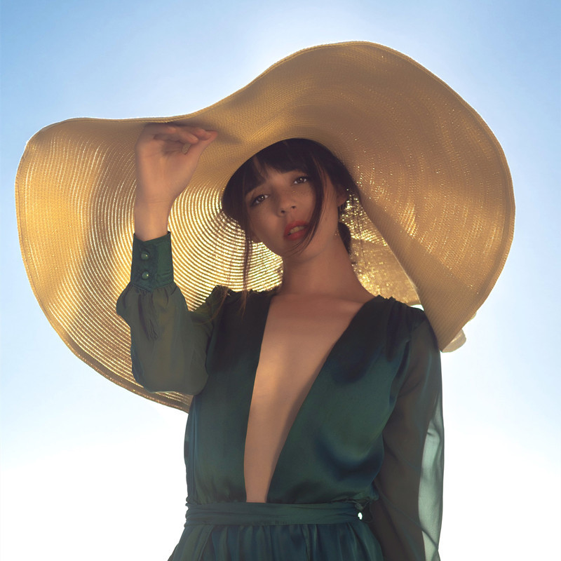 Oversized Along the Beach Straw Hat Sunshade Hat Sunscreen Hat Wide Brim Sun Hat Beach Sunscreen Hat