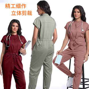 Nurse Scrub Suit One-Piece Set for Oral and Ophthalmic Operating Room, Doctor's Workwear Scrub Suit, Customized for Medical Staff