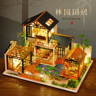 Russian P018 Lin Yuan Tian Ju DIY Cabin Hand Assembled House Micromodel Decoration Creative Birthday Gift