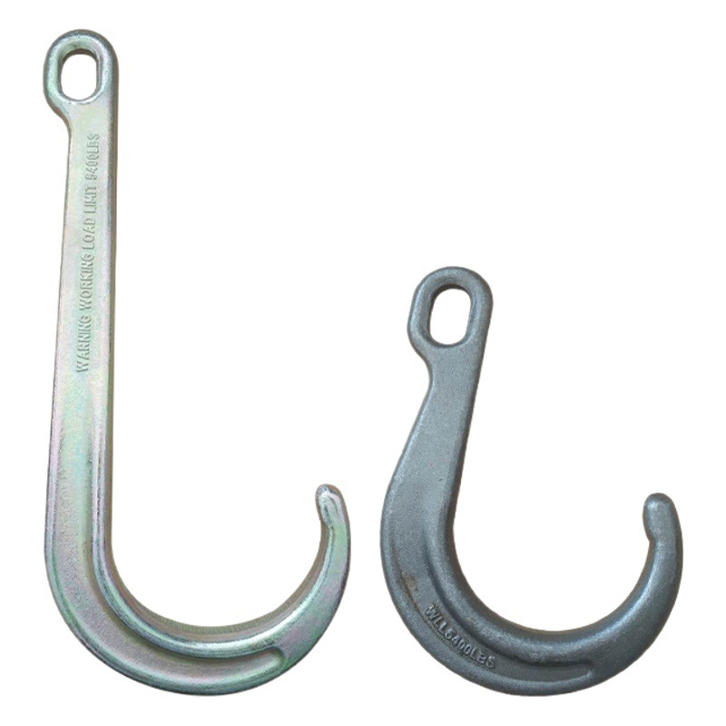 Gancho de tipo J gancho de mango recto accesorios de camión de gancho de boca larga Apertura de tipo J-tipo gancho largo mango gancho de carga 8 pulgadas 15 pulgadas