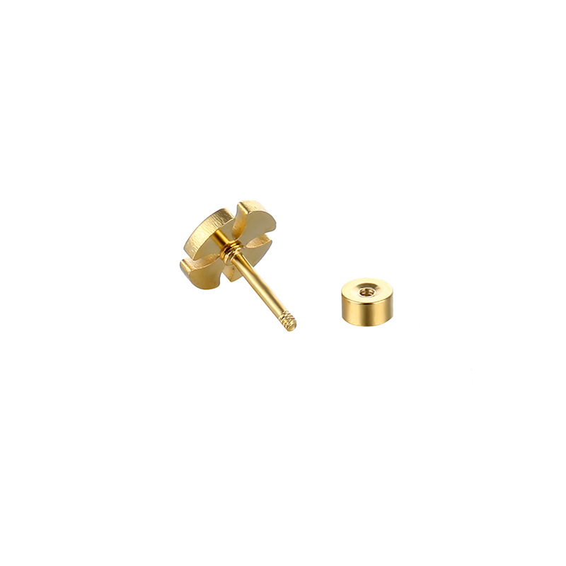 1 Piece Simple Style Cross Stainless Steel Ear Studs display picture 5
