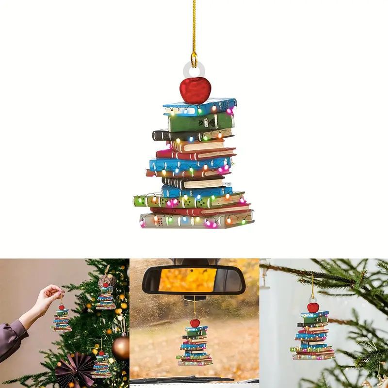 Nuevos productos transfronterizos colgantes planos acrílicos Navidad árbol de Navidad decoración taza colgantes estantes