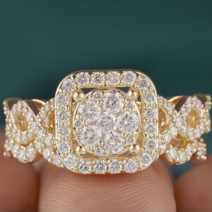 Ultra-complex European and American Popular Combination Set Ring Cross Micro-support Wedding Ring Couple Engagement Proposal Scene Props