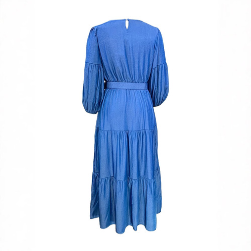 ON01266 Summer and Autumn New Plus Size Women's Fashion Round Neck Swing Denim Dress