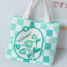 新款小花帆布包女学生便携上班小号手拎便当包手提包帆布袋礼品袋