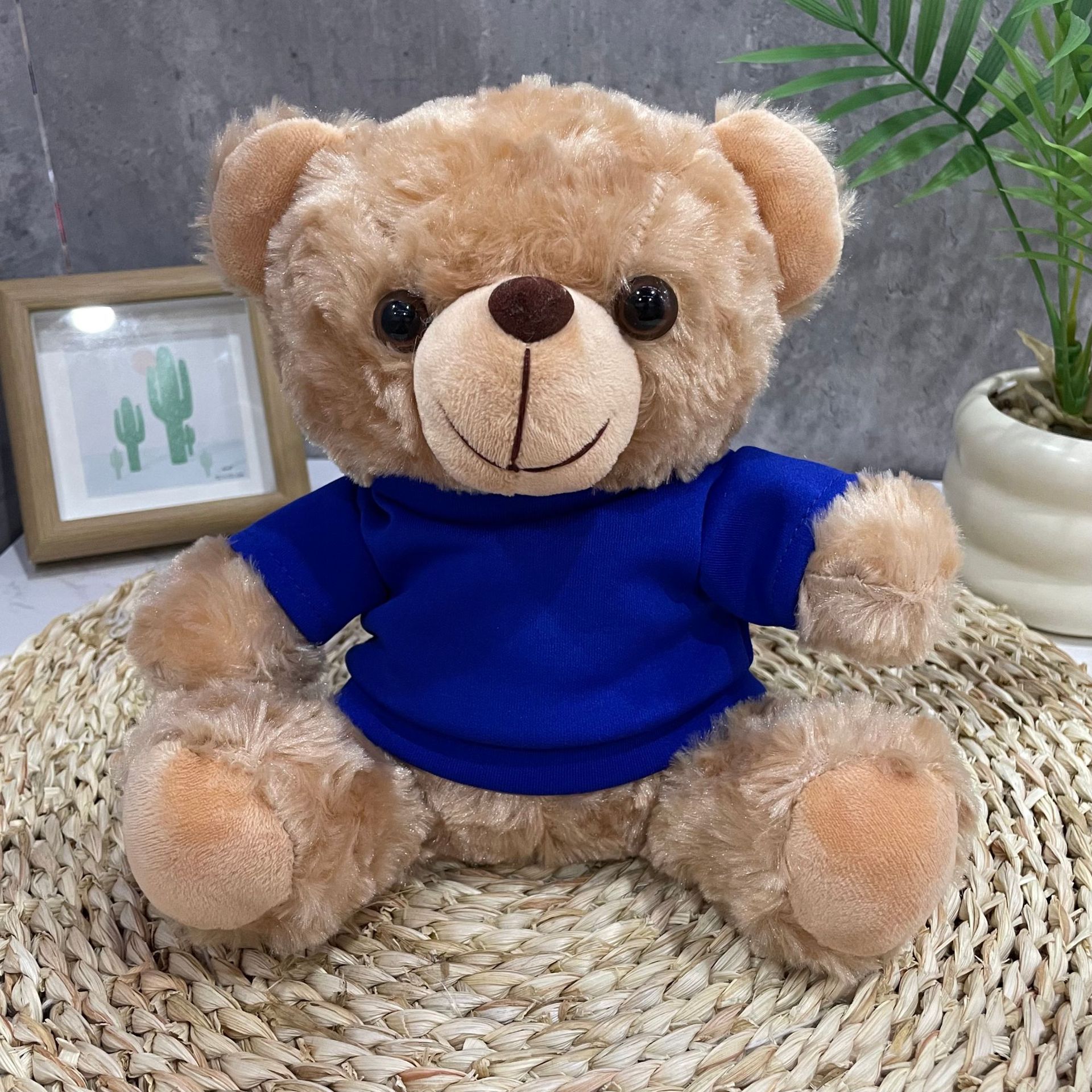 Teddy Bear se puede imprimir LOGO evento de vacaciones muñeca regalo para el hogar adornos de escritorio abrazar juguetes de peluche