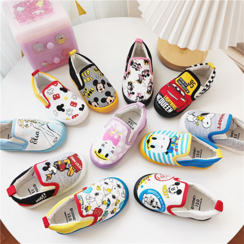  Autumn and Winter Danxijia Joint Cartoon Slip-On Loafers Baby Canvas Shoes Men's and Women's Children's Sneakers