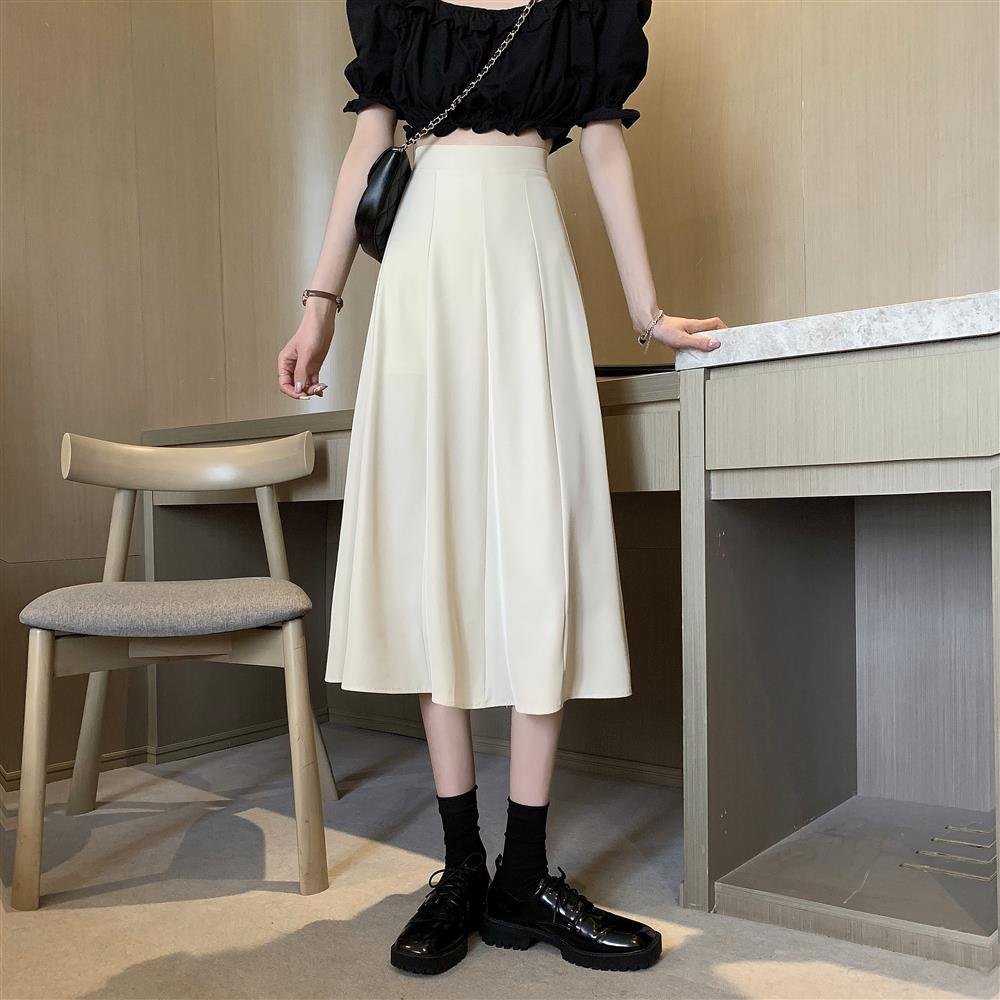 New plus size high waist slimming versatile skirt women's black A- line mid-length one-step skirt chubby girl sheath skirt