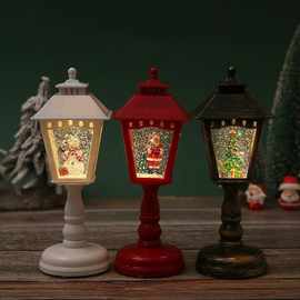 跨境新款圣诞节装饰品风灯发光音乐台灯小夜灯创意摆件圣诞节礼物