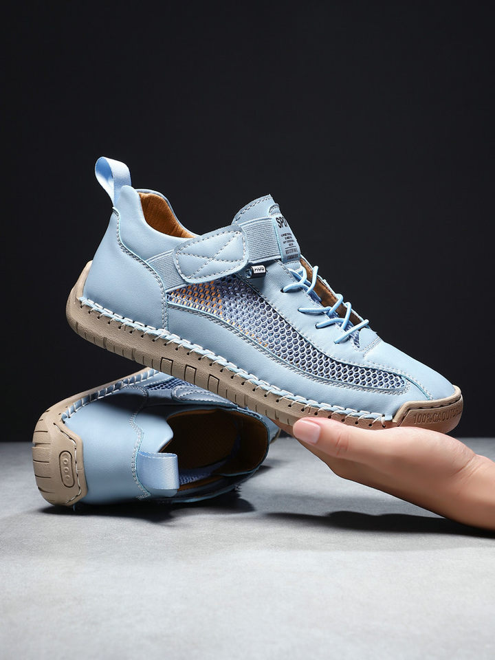Giày thể thao lưới thoáng khí unisex form rộng phong cách năng động — 9889 màu kaki, 9889 màu trắng, 9889 màu xám, 9889 xanh da trời chi tiết 5