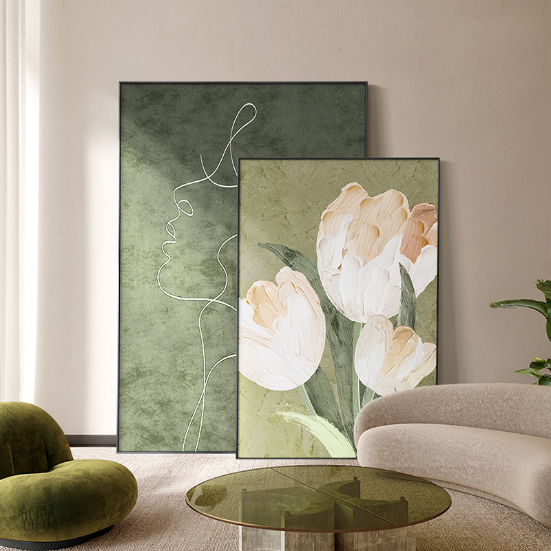 Large -scale living room sofa background wall Flower bedroom hanging painting modern light luxury high -end porch corridor decorative painting