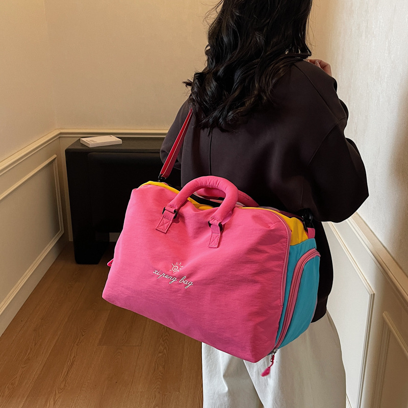 Dopamine detachable trolley travel bag for women, hand-held short-trip business bag, spring season independent shoe compartment sports and fitness bag Dopamine detachable trolley travel bag for women, hand-held short-trip business bag, spring season independent shoe compartment sports and fitness bag