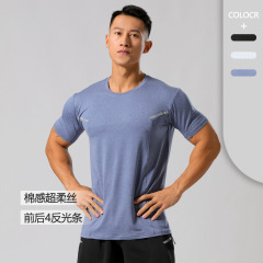 カチオン系速乾性半袖スポーツウェア メンズ ランニングTシャツ バスケットボールトレーニングウェア アイスシルク素材 カジュアルファッション