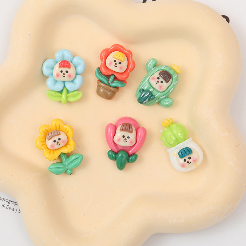 Nueva historieta brillante Goka flor chica resina accesorios material DIY crema pegamento teléfono caso accesorios al por mayor