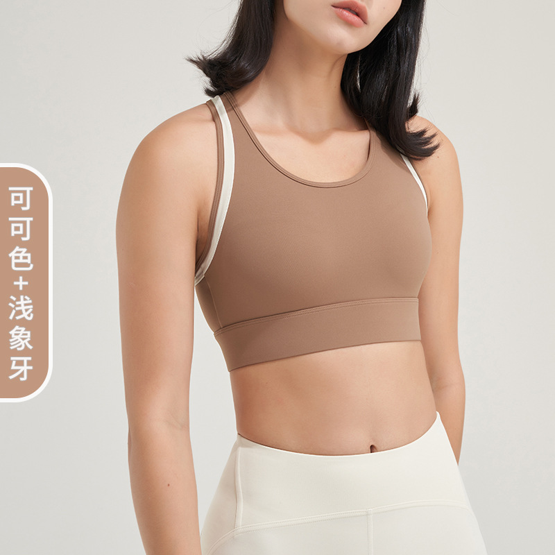 Ropa interior deportiva fija chaleco sin costuras cojín del pecho belleza sujetador integrado sin anillo de acero nuevas mujeres al por mayor