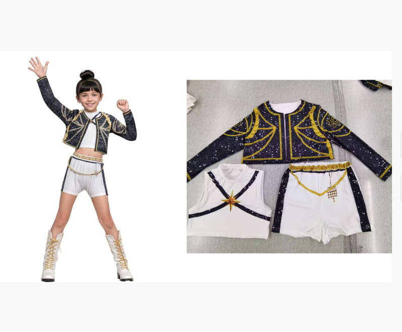 现货 跨境鲁米拉佐伊女孩猎魔女团cos万圣服饰装扮舞台儿童套服装|undefined