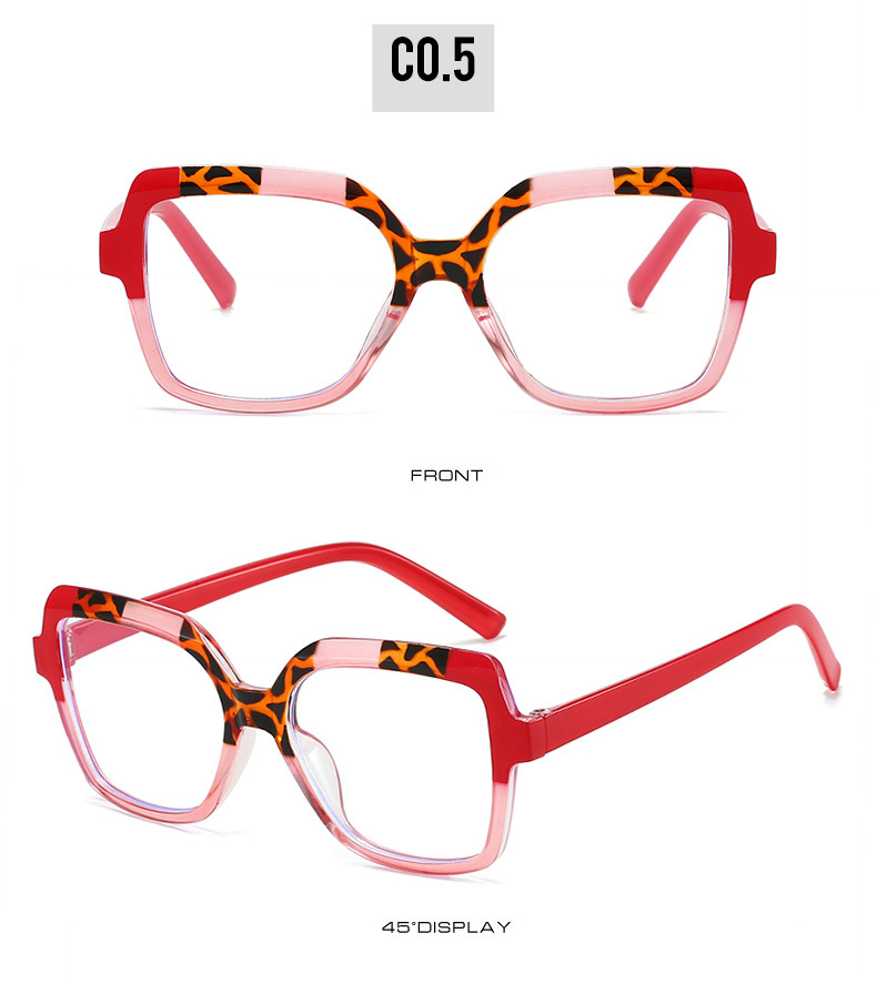 46g Weight Full Frame Glasses Structure Glasses Classification Ac Lens Material Square Glasses Style Daily Occasion Color Block, Leopard Pattern All Seasons Season Unisex Gender Simple Style Style Simple Style Color Block Leopard Ac Square Full Frame Optical Glasses 18