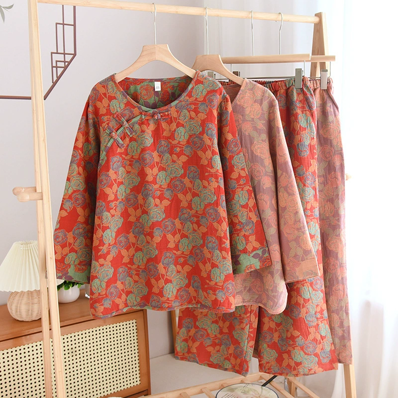 Pijama, set, thin long-sleeve, trousers